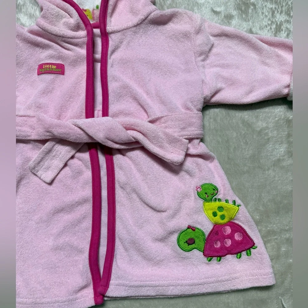 Carter's | Pink Baby Girl Cute Turtle Bathrobe with Hood | 0-9M